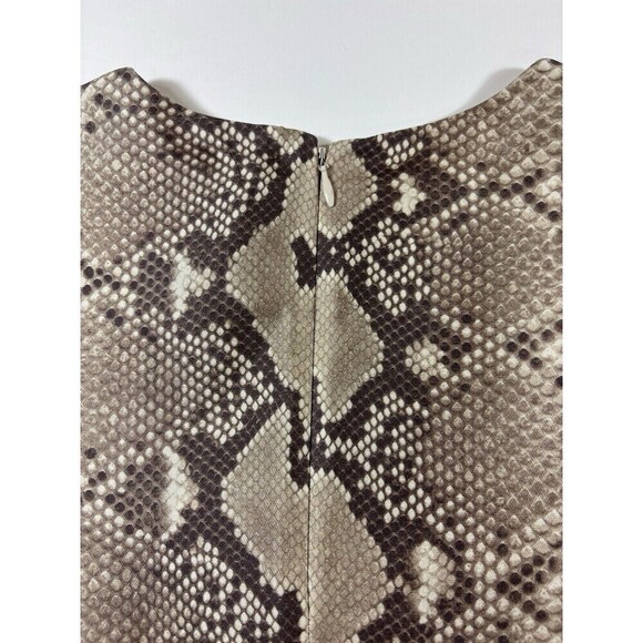 Tory Burch Snakeprint Snake Reptile Animal PrintBlouse Top Tan Cream 4 Wool Silk - Picture 7 of 9